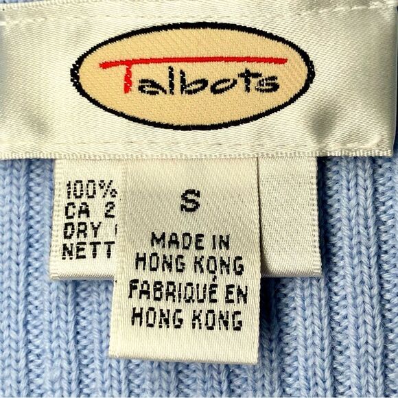 Talbots Wool Ribbed Short Sleeve Sweater in Light Blue Women’s S - Picture 3 of 4